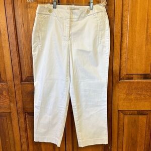 Loft Ann TaylorJulie Ankle Cotton/Spandex White Trouser Size 2